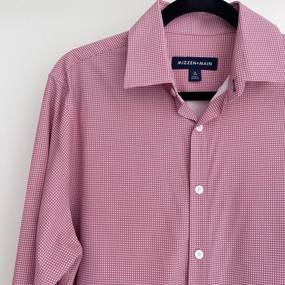 Mizzen Main Shirt Mens Medium Monaco Performance Star Nostalgia Rose Geo Print - Picture 2 of 9